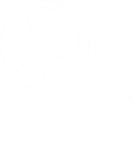 Soccer ball with motion lines, black background.